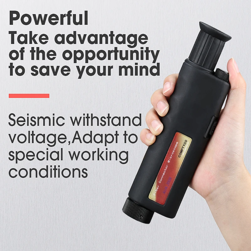 200/400X Multiples Fiber Inspection Microscope Handheld Optical Fiber End Face Magnifier  2.5mm(SC/FC/ST) /1.25mm(LC) Adapter