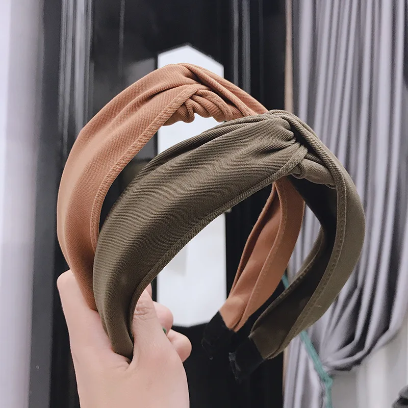 

Solid Color Cross Hairbands Headband Turban for Women Lady Cloth Wide Plastic Classic Hair Hoop Bezel Hair Bands Accessories