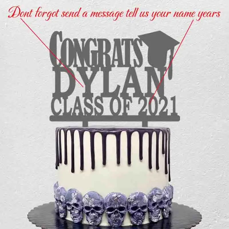 Персонализированный Топпер для выпускного торта с именем на заказ класс 2021