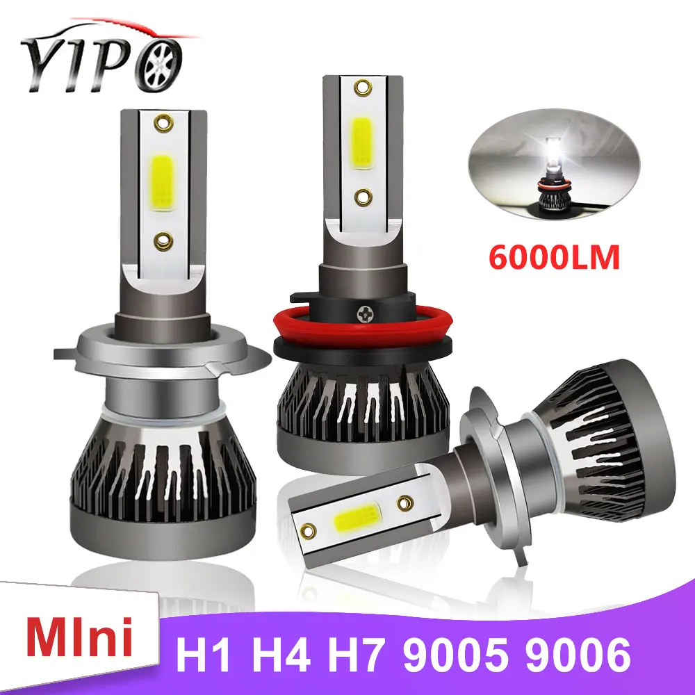 Мини светодиодные фары H4 H7 H11 H19005 9006 HB3 HB4 9012 HIR2 автомобильные лампы cob led h11 фар