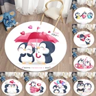 Симпатичный коврик в виде пингвина детский фланелевый ковер животный круглый ковер для гостиной нескользящий ковер для детской комнаты коврик