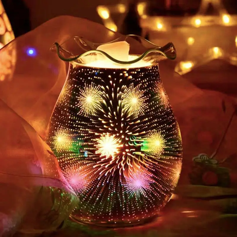 2020 3D стеклянная лампа в виде фейерверка воск для плавкого эфирного масла