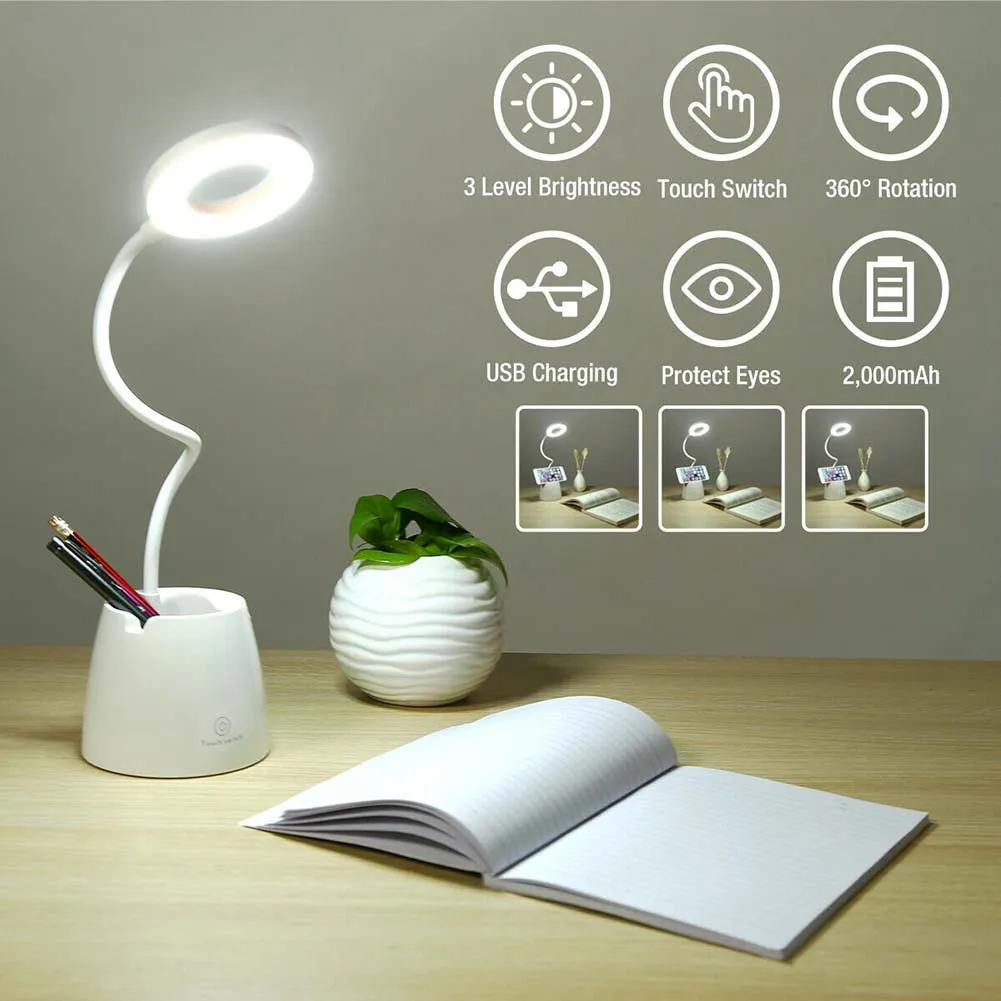 18LED затемненная Светодиодная настольная лампа светильник Регулируемая