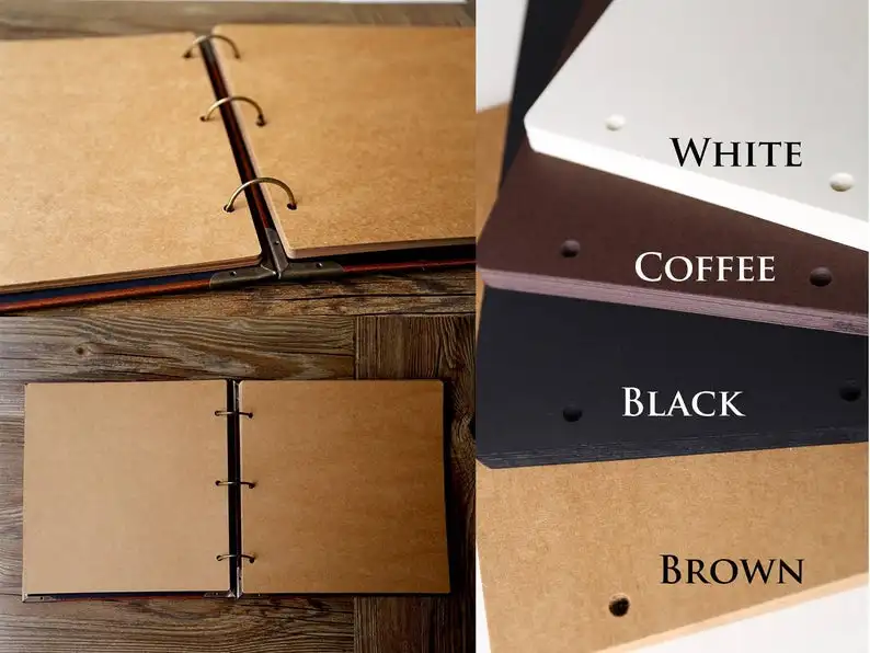 10 дюймов на заказ винтажный гравированный PU лазерный кожаный фотоальбом черные