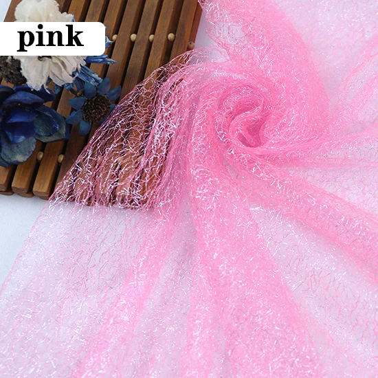 pink 1/2/5 м/лот блеск золотой нитью тюль ткань, Сетчатое платье с блестками для сцены вечерние свадебное платье юбки украшения DIY ткани - Цвет: pink