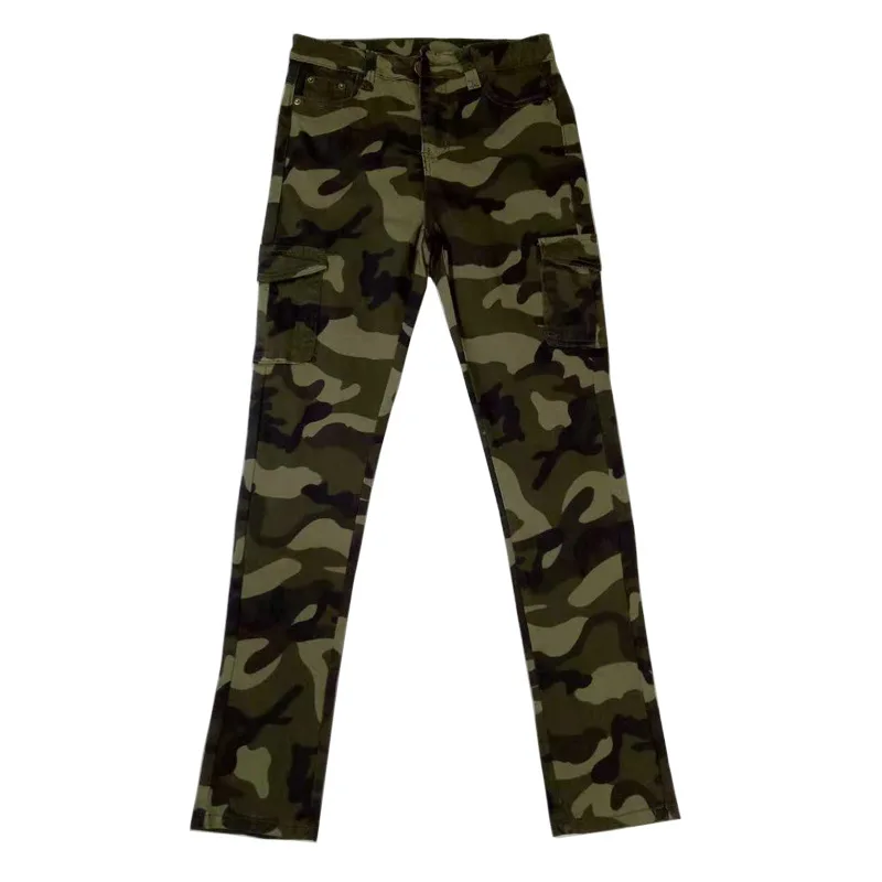 Камуфляжные узкие брюки карандаш для женщин военная форма повседневные джинсы
