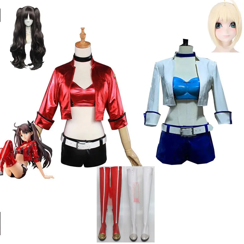 

Аниме Fate Grand Order костюм для взрослых Rin Tohsaka Косплей Женщины TYPE-MOON RACING VER. Сапоги для косплея Rin Tohsaka Saber