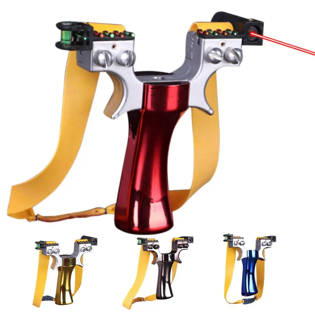

1PC Laser Aiming Slingshot Equipped With Aiming Level Instrument For Outdoor Sports Hunting Using High Power Slingshot Catapult