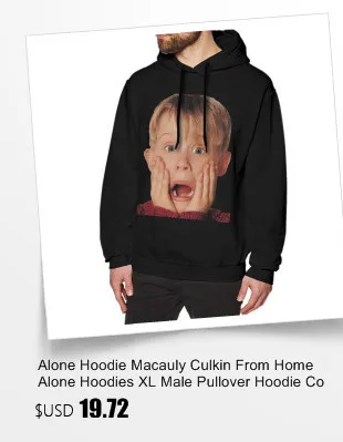 Худи Alone Macauly Culkin из дома Alone толстовки XL мужской пуловер толстовка Хлопок Уличная черная длинная теплая толстовка