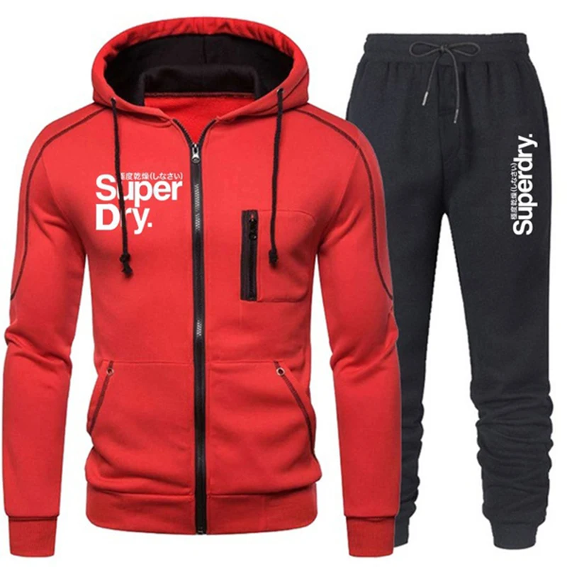 

2021 Tracksuit Men Clothing Two Pieces Set Jacket+Pant Chandal Hombre Marca Track Suit Sportswear Hooded Sweatshirts Male Sets