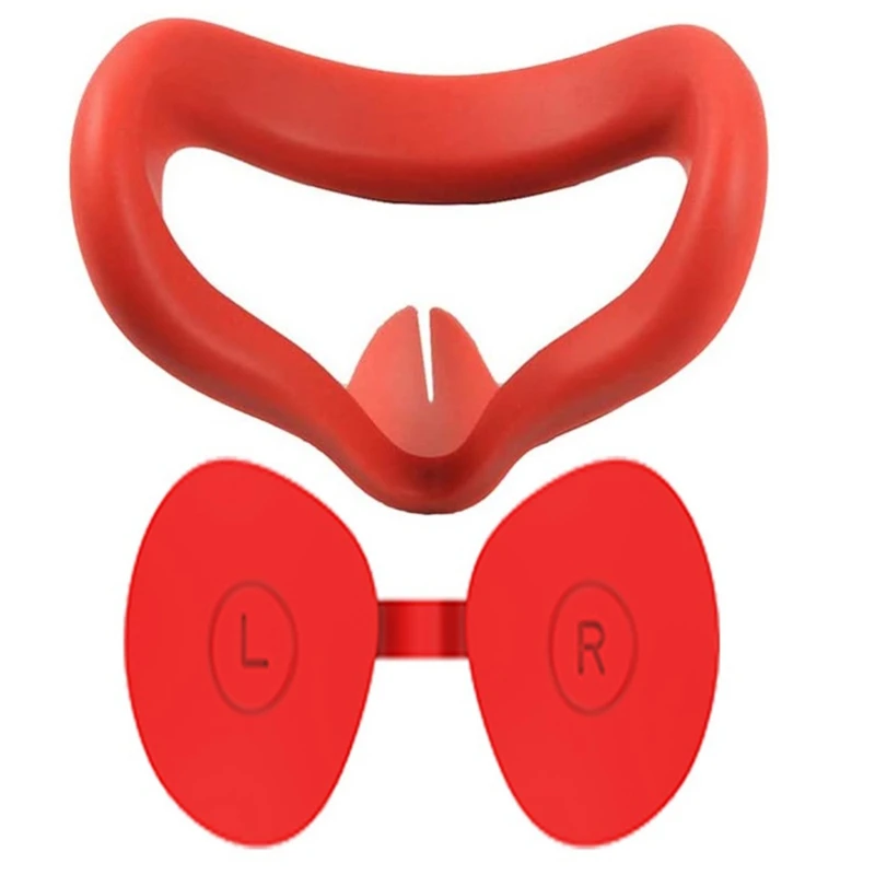 

Силиконовый защитный чехол VR для Oculus Quest 2 с силиконовой крышкой для объектива, с защитой от пота и света, с защитой от утечки (красный)