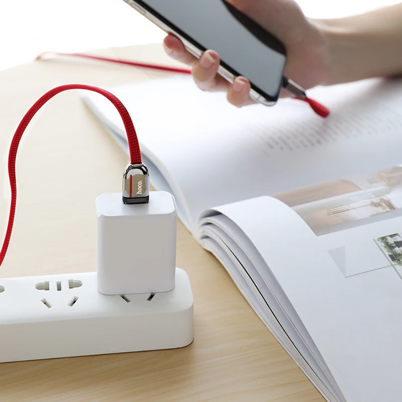 USB кабель HOCO из цинкового сплава для Apple Зарядные кабели iphone 11 Pro Max X XS XR 8 7 6s Plus