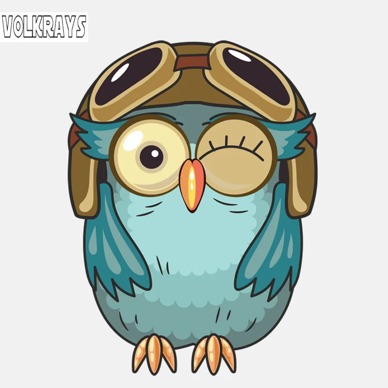 Автомобильная наклейка Volkrays с мультяшным изображением авиатора совы аксессуары