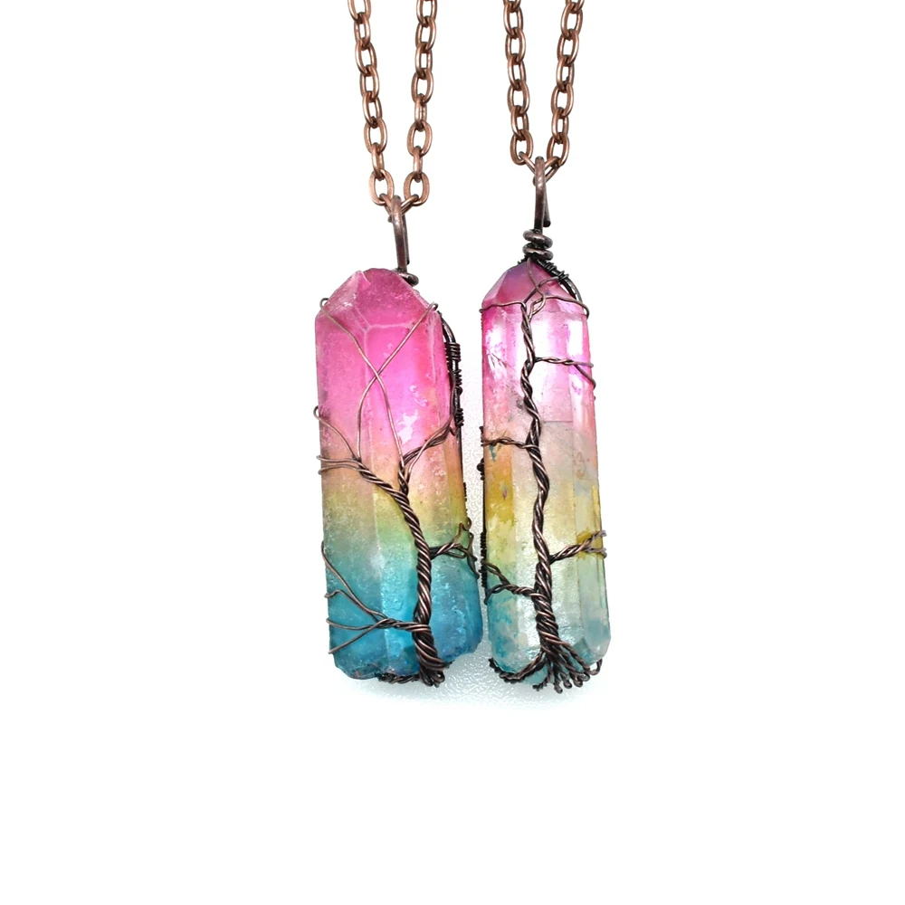 Ожерелья в стиле ретро хрустальные подвески натуральный камень кварцевый