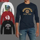 Оптовая продажа, 23 стиля, брендовая Лоскутная и вышитая кожаная дизайнерская футболка с длинным рукавом для мужчин хлопковая Повседневная осенняя одежда