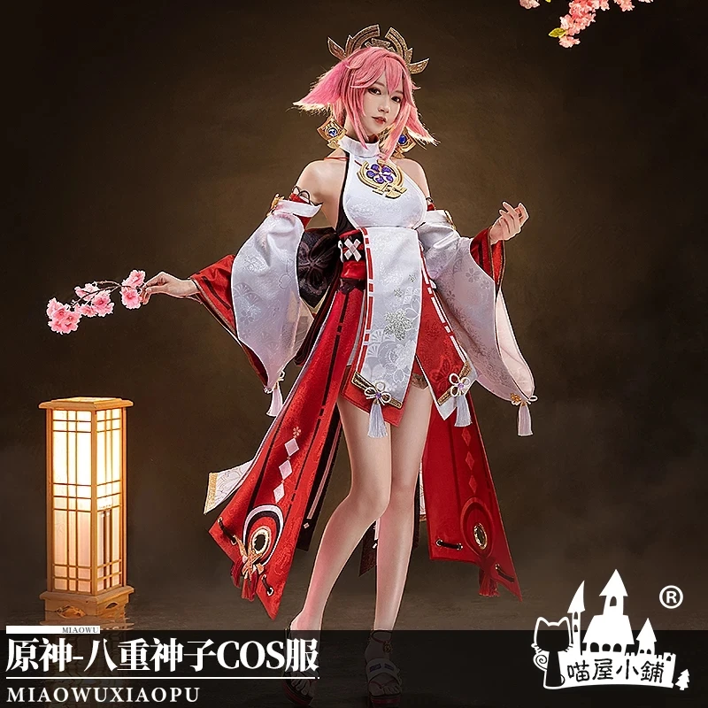 

Anime Genshin Impact Yae Game Outfit Sexy Kimono Gorgeous Dress Role Play Cosplay Costume Halloween Women Free Shipping 2021 New