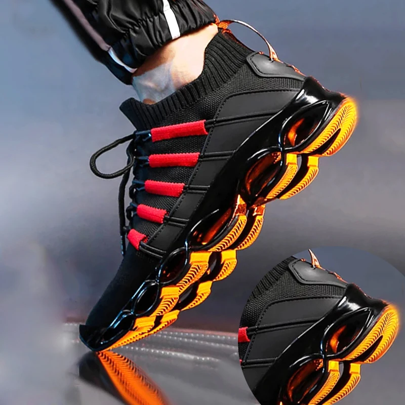 

Мужская повседневная обувь, 47 ярдов, кроссовки для бега, модная спортивная обувь, мужская обувь большого размера, красная Удобная дышащая об...