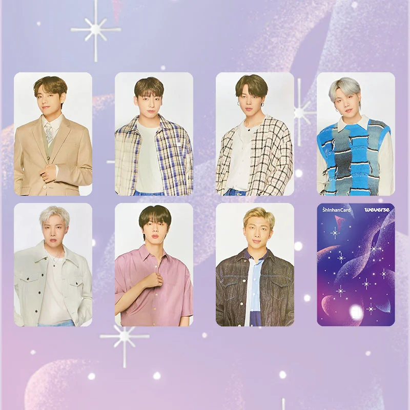 

South Korean Groups K-POP Bangtan Boys Weverse Shinhan Small Card LOMO Card Peripheral Same Gift JIMIN JIN SUGA Cosplay