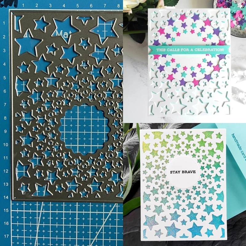 

Lucky Goddess Metal Cutting Dies Star background frame diy Scrapbooking Photo Album Decorative Embossing Paper Card Crafts Die
