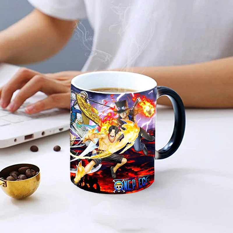 Аниме One Piece Luffy Zoro меняющая цвет чашка 11 унций студенческий завтрак офис кофе