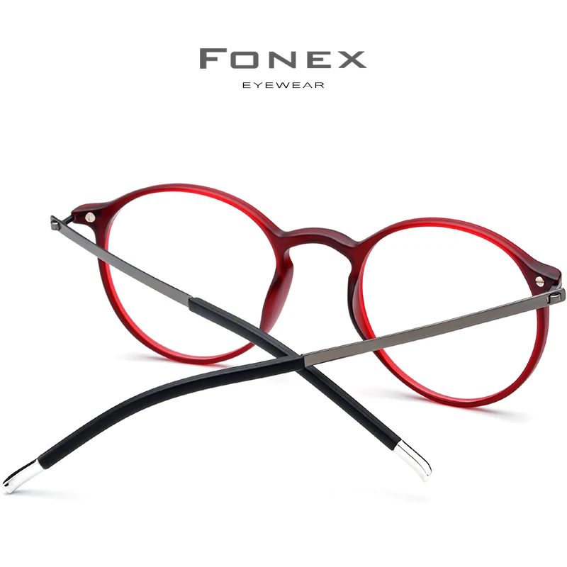 FONEX TR90 круглые очки, оправа для мужчин и женщин, винтажные очки по рецепту, очки в оправе при близорукости, оптические очки, ретро корейские очки 725