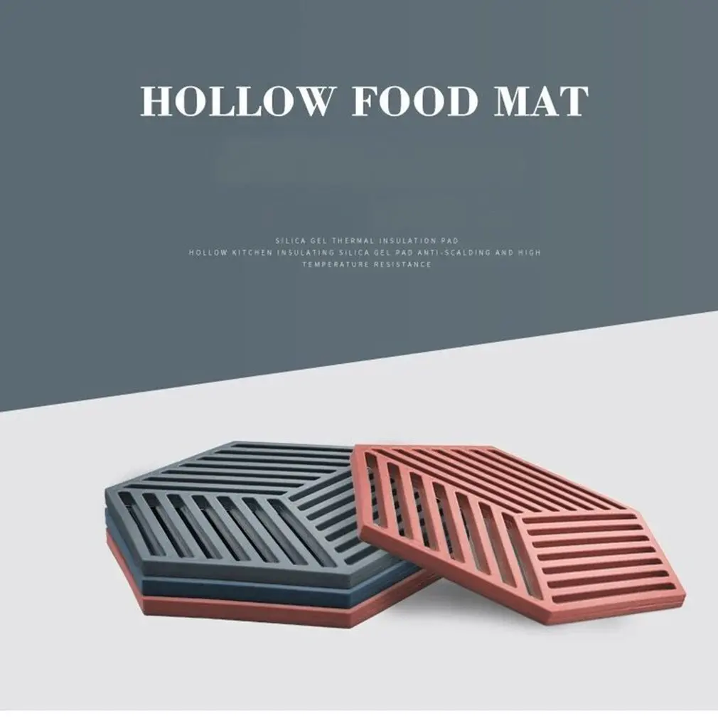 

Polygonal Silicone Heat Insulation and Anti-scalding Coaster Colorful Cute Household Kitchen Uses Safe