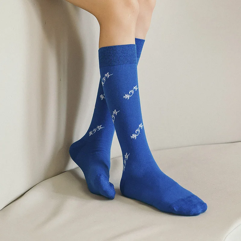 Красивые женские носки с китайским принтом для девочек сезон осень зима
