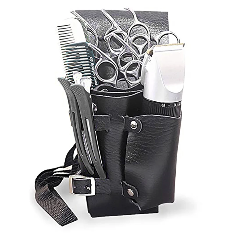 

Hair Scissor Bag Clips Comb Case Hairdressing Barber Scissor Pouch Holder Tool PU Leather Hair Salon Waist Pack Belt Bag