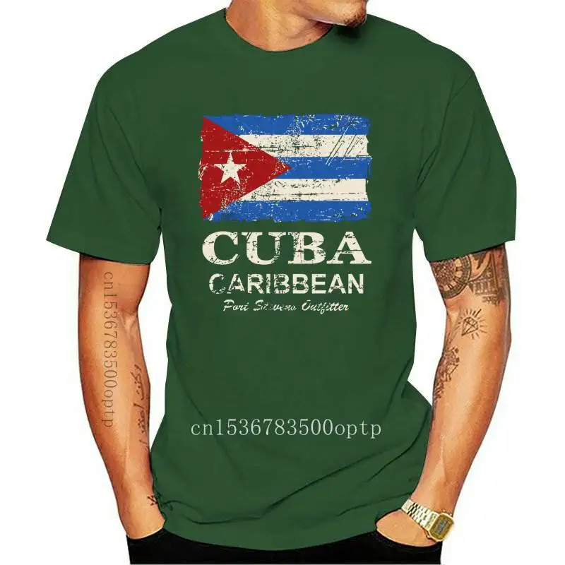 

New Cuba Flag Vintage Look T Shirt 2021 Style Character Short Sleeve O Neck Unisex Pictures Loose Spring Shirt