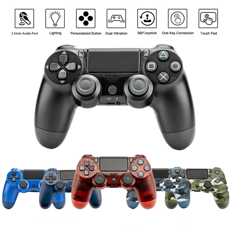 

Multi-colored PS4 Game Controller Bluetooth Gamepad For Sony PS4 P4 PRO Playstation 4 Wireless Vibrating Games Console Joystick