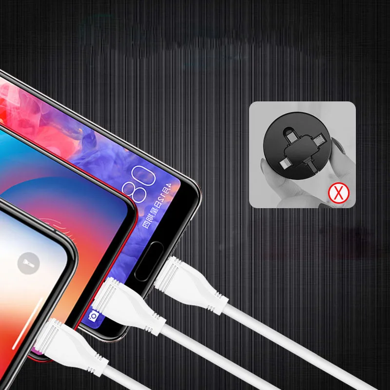 3 в 1 USB кабель для мобильного телефона Micro usb type C зарядное устройство Android iOS мульти