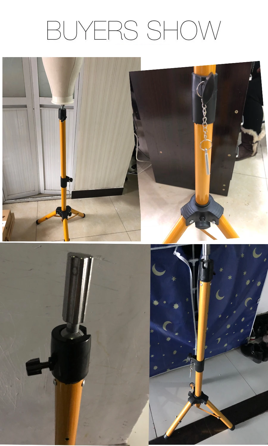 

Alileader 2020 New Adjustable Mannequin Head Tripod Black Gold 125 Cm Canvas Mannequin Head Wig Stand Tripod Wig Making Kit