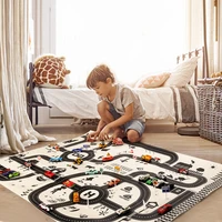 hinst kids toys 1pcs 130 x 100cm kids play mat city road buildings parking map game educational toys baby gyms playmats