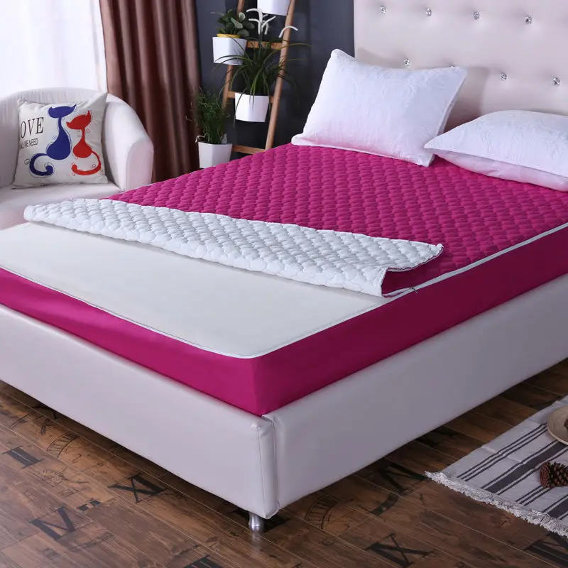 

Solid Color Zipper Detachable Quilted Mattress Cover 6-side All-inclusive Soft Bed Pad Protection Cover Anti-mite Bed Cover