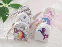 lovely unicorn coins purse earphone and keys storage bag small size 1085cm pu material