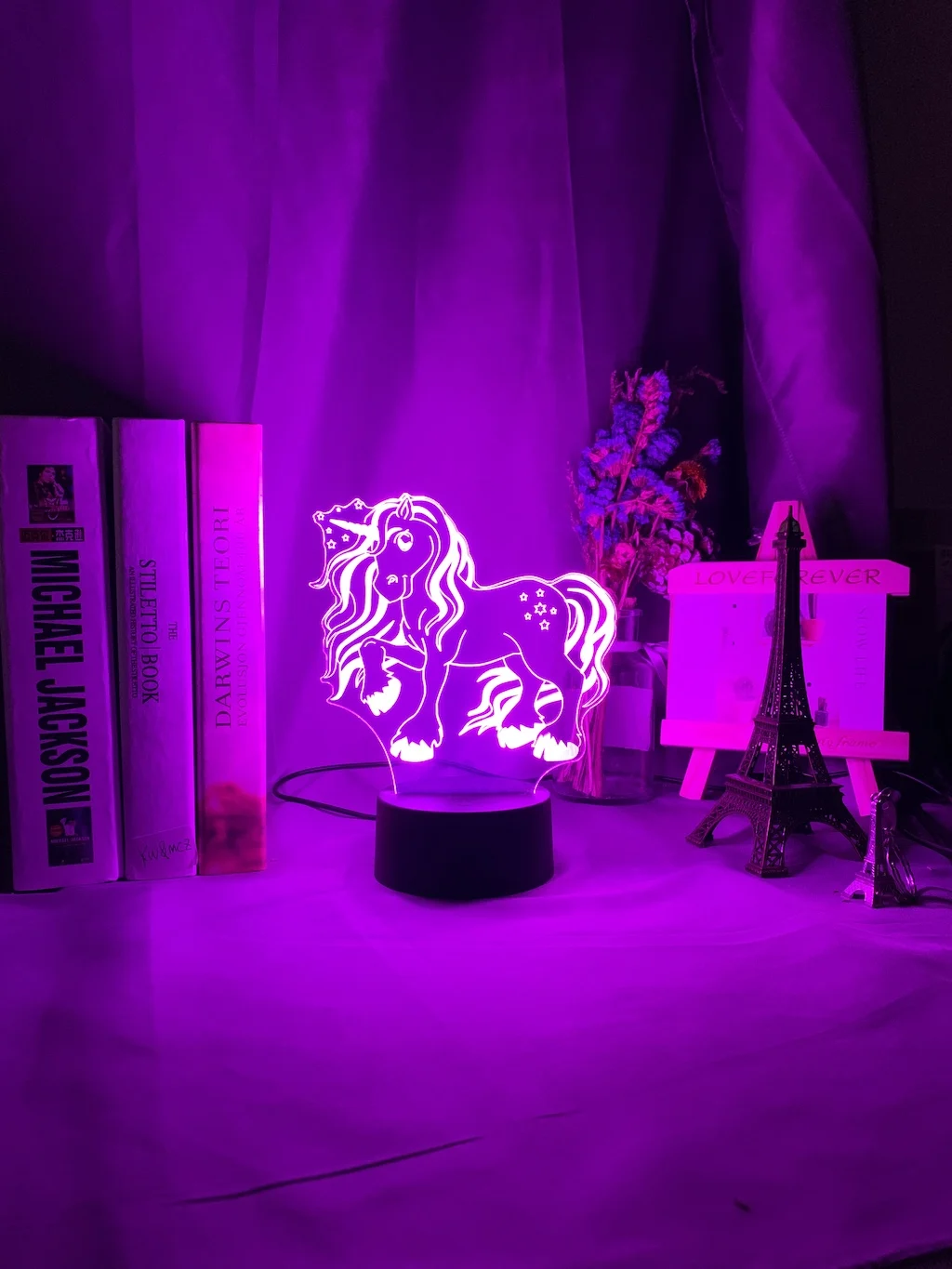 3d лампа в виде единорога детский ночсветильник меняющий цвет Usb аккумулятор