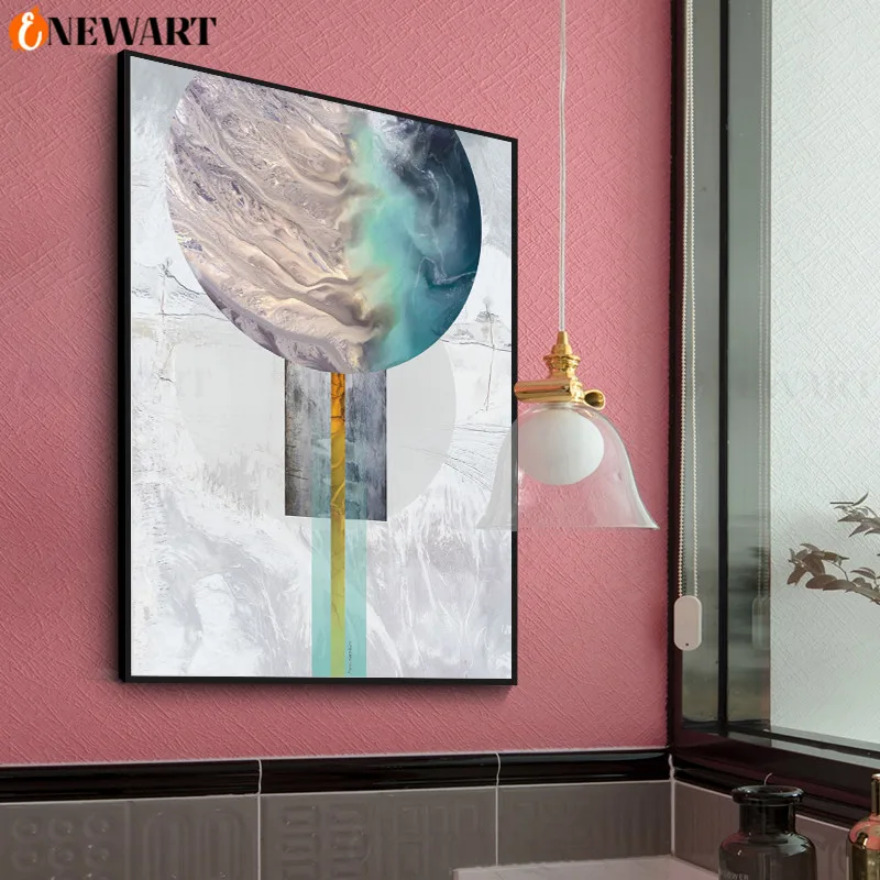 Современные абстрактные геометрические круги коридор настенная живопись Холст