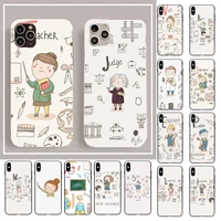 maiyaca cute profession teacher phone case for iphone 11 12 pro xs max 8 7 6 6s plus x 5s se 2020 xr cover