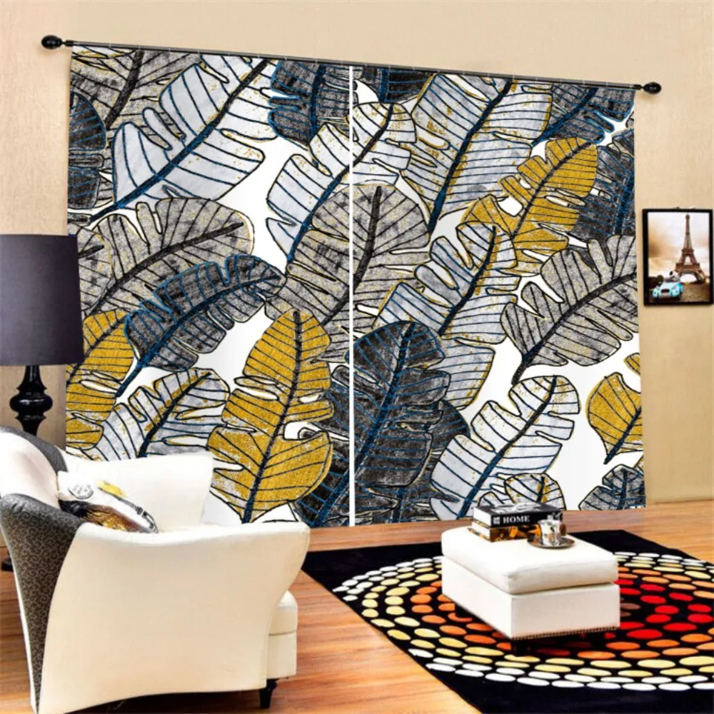 3D печать занавески на окна ощущение осени полиэстер затемненные s Спальня Кухня