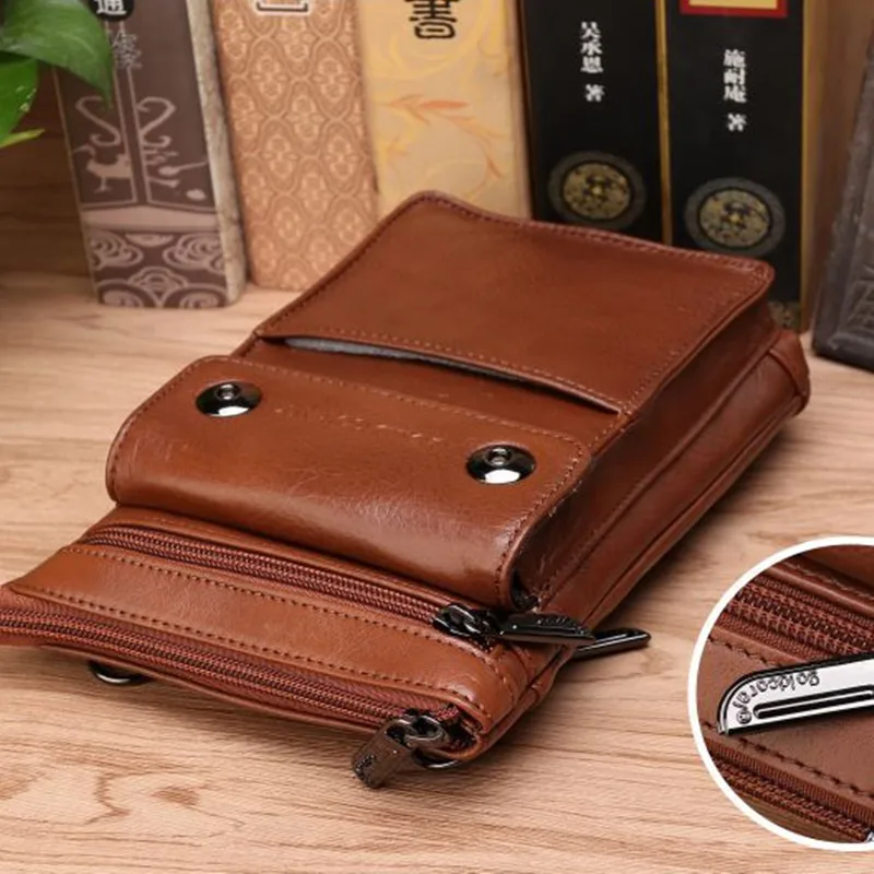 Забавная сумка с крючком для мужчин поясная сумочка из натуральной кожи