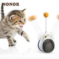 nonor cat toys automatic smart ball interactive interactive balance with catnip kitten pet accessories supplies feather
