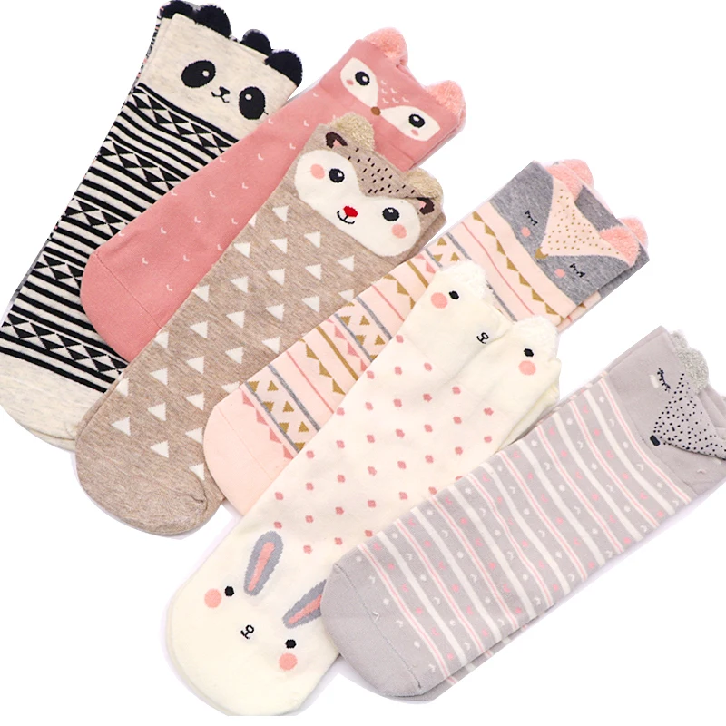 

2pair Christmas Woman Socks Cute Cartoon Animal Pattern Women's Short Socks Autumn Winter Styles Cotton Kawaii Socks Calcetines