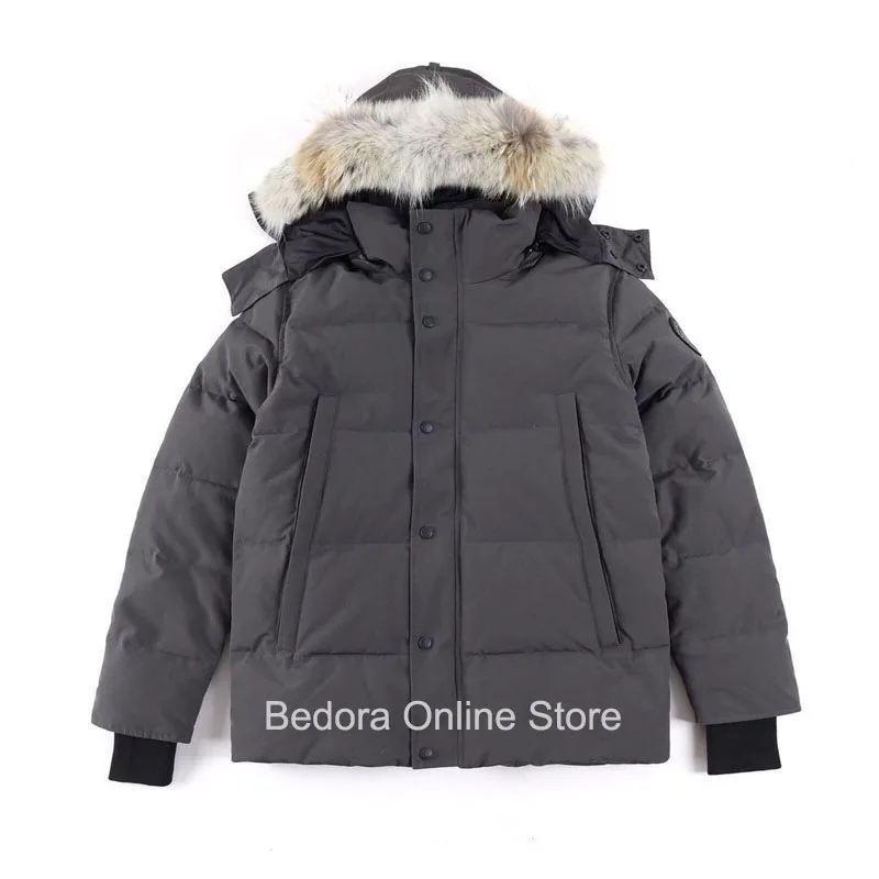 

Real Coyote Fur Top Quality Winter Women Canadian Parka Goose Down Jacket Warm Outwear Coat Windproof Thick Bomber