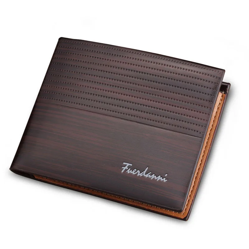 Мужской короткий простой кошелек，винтажный высококачественный кожаный кошелек