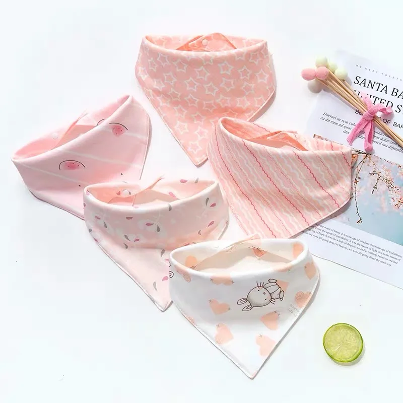 5pcs Baby Bibs Cotton Bandana Feeding Smock Infant Cloths Cartoon Saliva Towel Eating Accessory Soft Stuff | Детская одежда и