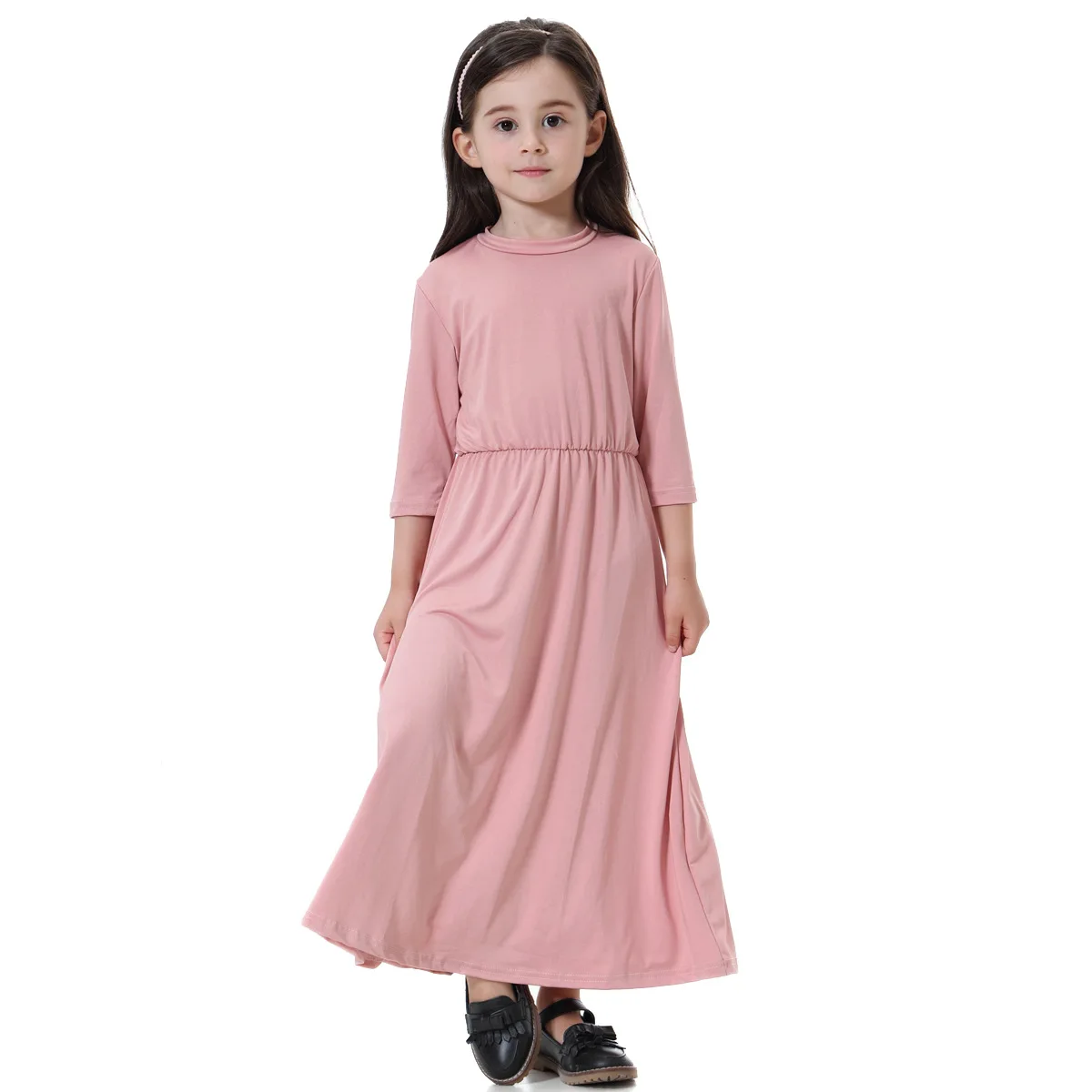 

2021 Summer New Middle East Dubai Abaya Girl Gown Fashion Kaftan Muslim Southeast Asian Girl Long Skirt Dress