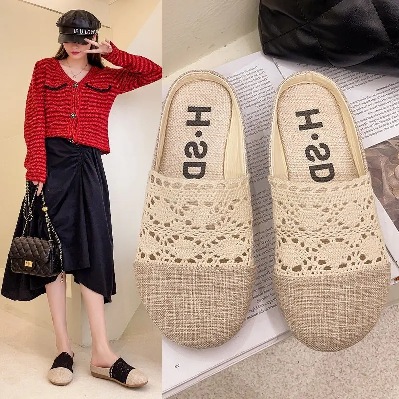 

Flat Shoes Female Shallow Ladies' Slippers Slipers Women Cover Toe Loafers 2022 Slides Basic Rubber PU Flat Shoes Female Woman's