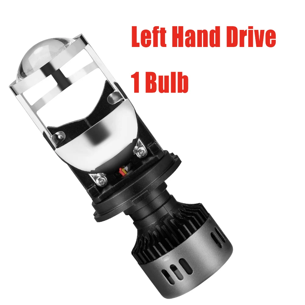 Left-hand Drive 1pc 2 шт. H4 светодиодный объектив Мини-проектора Conversion Kit 6500 к фара Hi/короче спереди и длиннее сзади) луч 10000LM лампы Автомобильные 12 V/24 V - Испускаемый цвет: Left-hand Drive 1pc