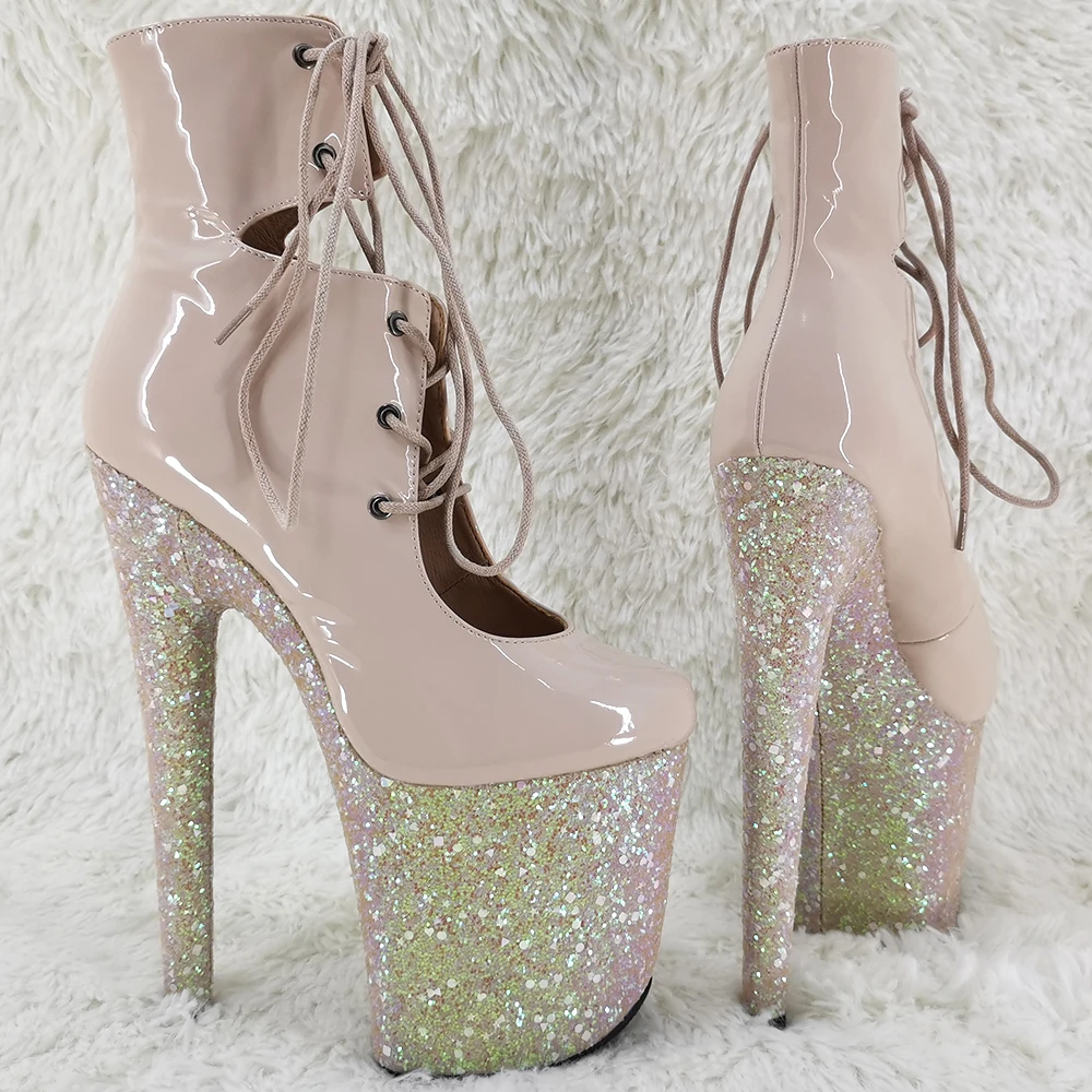 Leecabe 20 см/8 дюймов Женская обувь на платформе Обувь диско Вечерние туфли высоком
