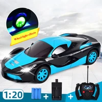 120 18cm high speed 4 channels rc car remote control cool sports car model toy wheel light effects gift for boys